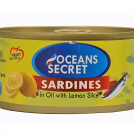 Oceans Secret Sardines In Oil With Lemon Slice  Tin  180 grams